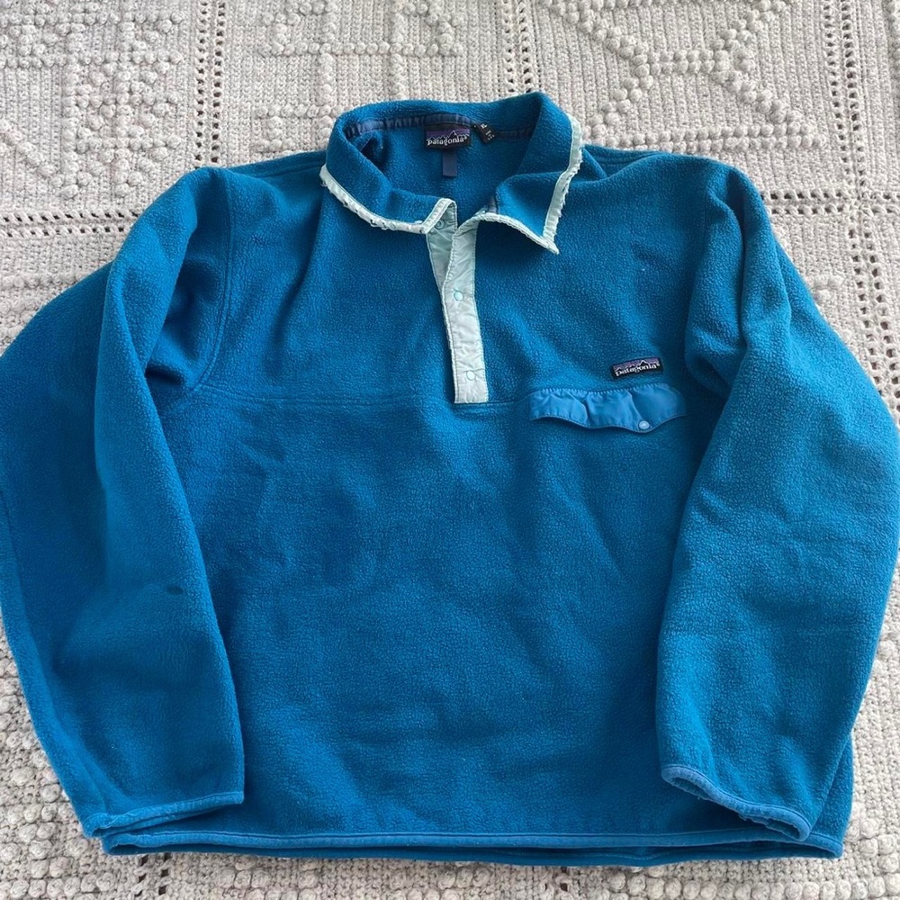 Blue Patagonia synchilla pullover. Size XL